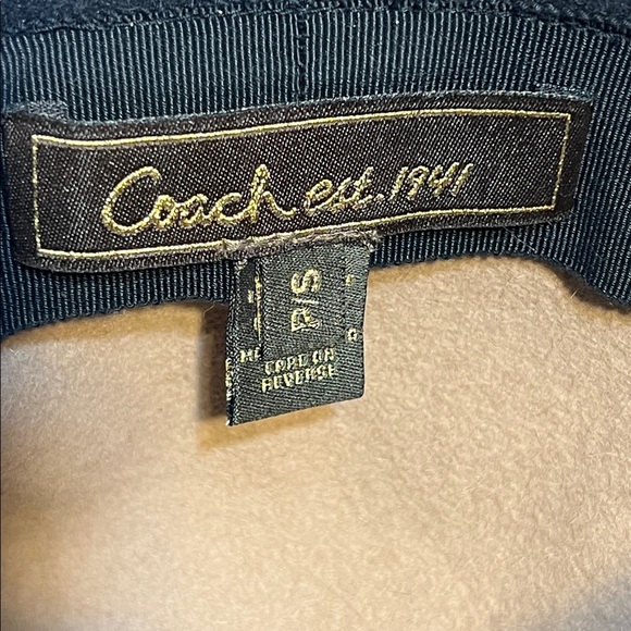 Coach Tan and Brown Bucket Hat 100% Rabbit Hair Leather Trim Buckle Size Small main image 4